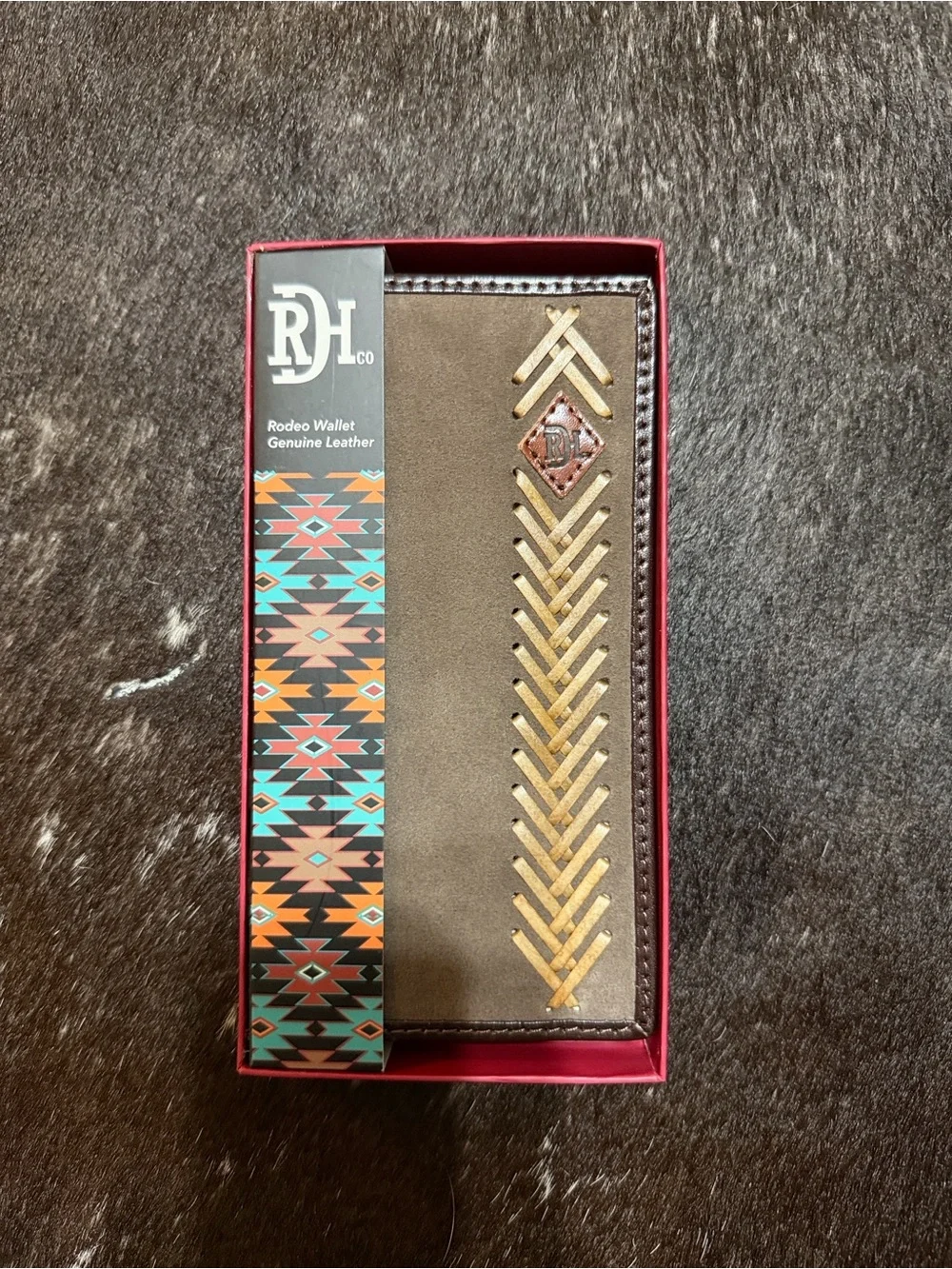 RH Co Rodeo Genuine Leather Wallet - Brown with Tan Accent